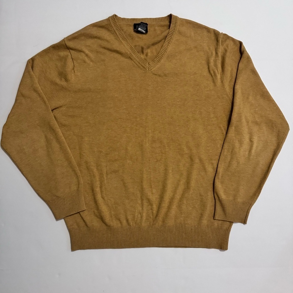Jos. A. Bank signature collection Camel V-Neck Sweater 100% Pima cotton sz L